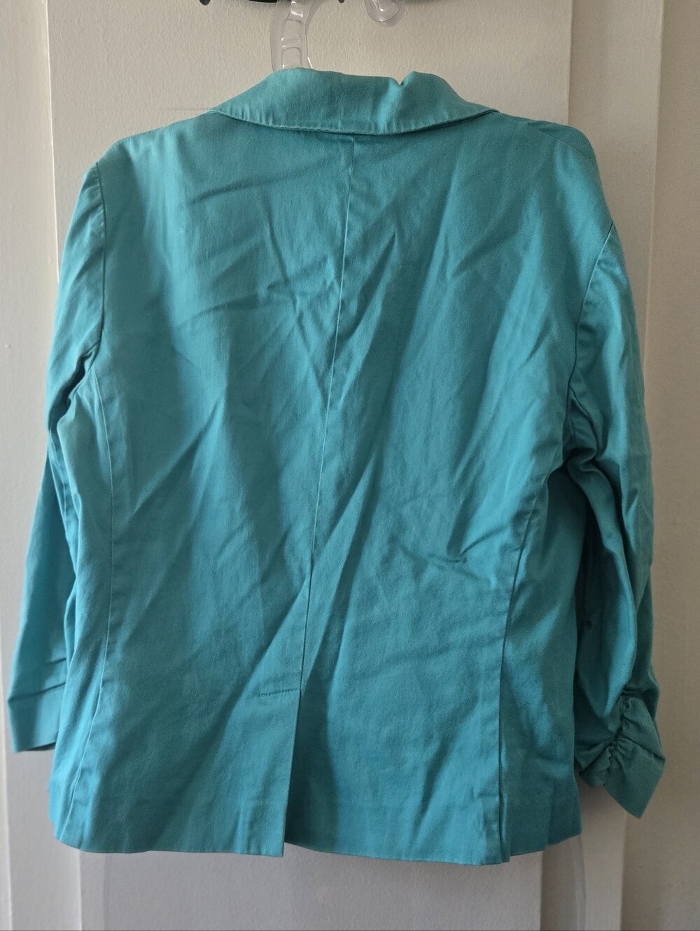 3/$20 Roz & Ali Turquoise Single-Button Blazer - Picture 3 of 4
